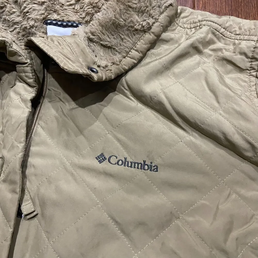Columbia Copper Crest Novelty Jacket Tan Quilted Insulated Jacket Womens Size 2X - Picture 2 of 10
